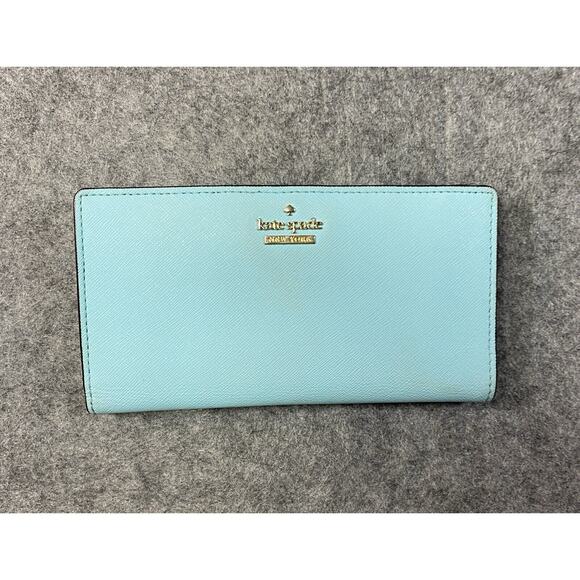 kate spade new york Handbags - Kate Spade Wallet Large Blue Leather Madison Slim Bifold Saffiano